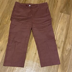 J. Jill Women’s Cropped Chinos in Rich Brown; size 14